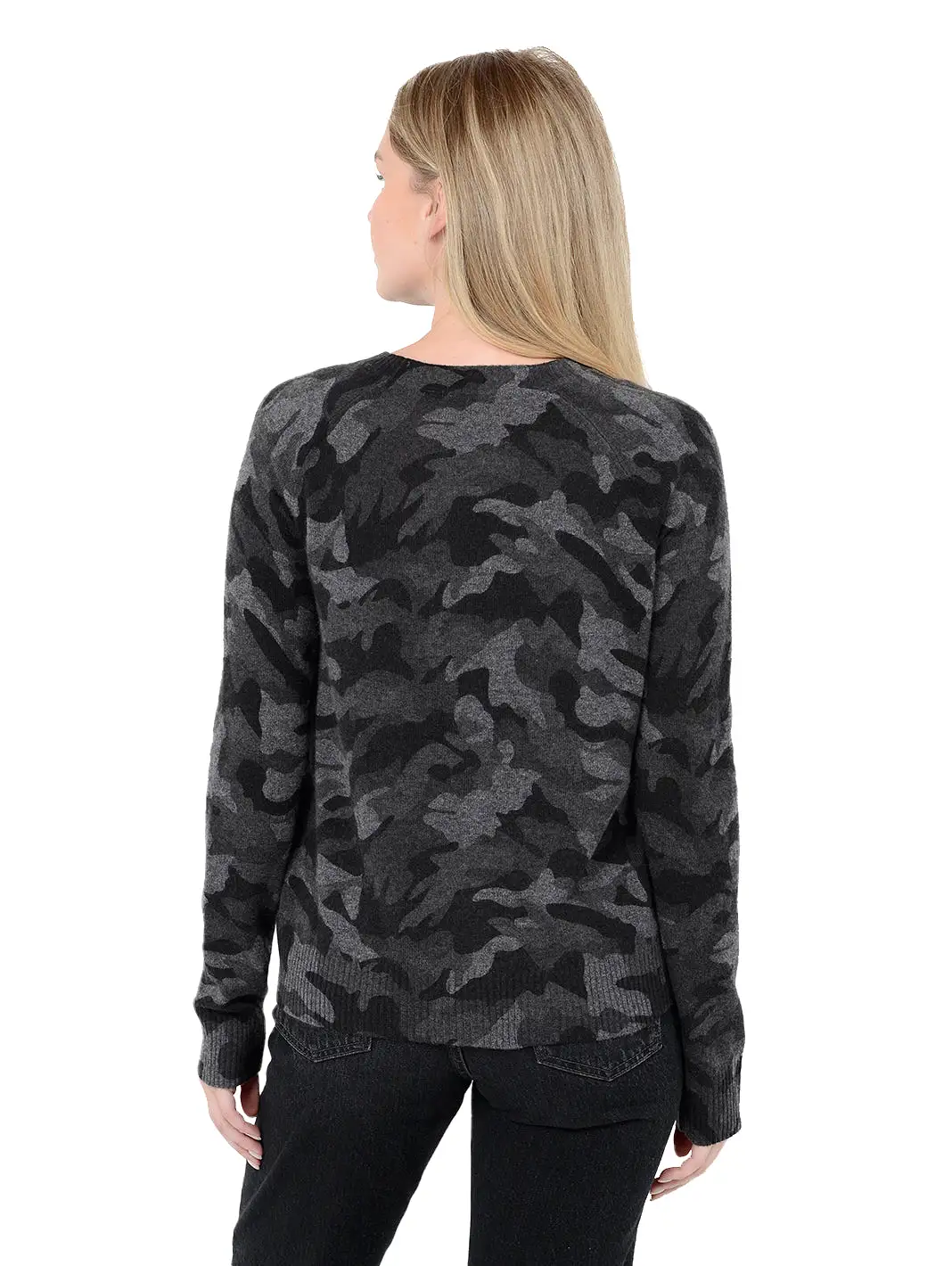 27 Miles Tasha Camo Crew Pullover Sweater