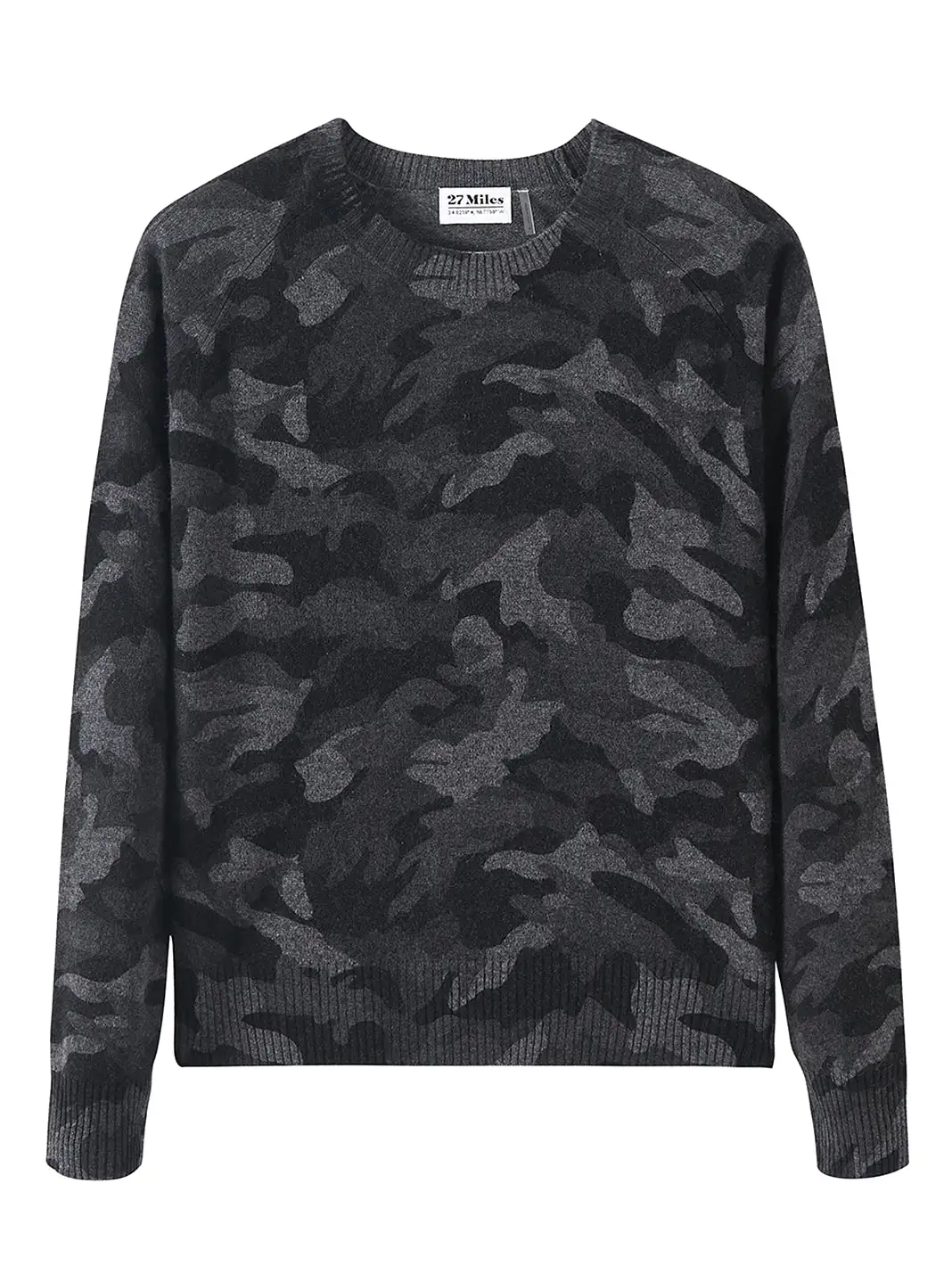 27 Miles Tasha Camo Crew Pullover Sweater