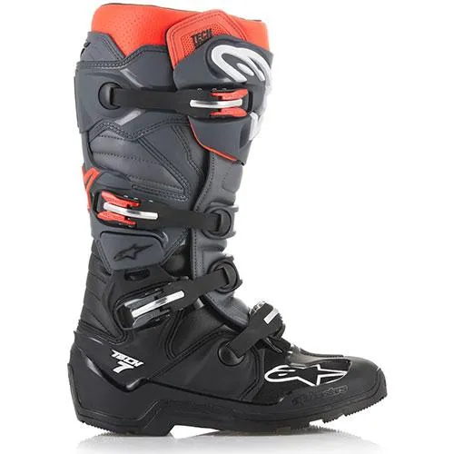 Alpinestars - Tech 7 Enduro Black/Grey/Flo Red MX Boots