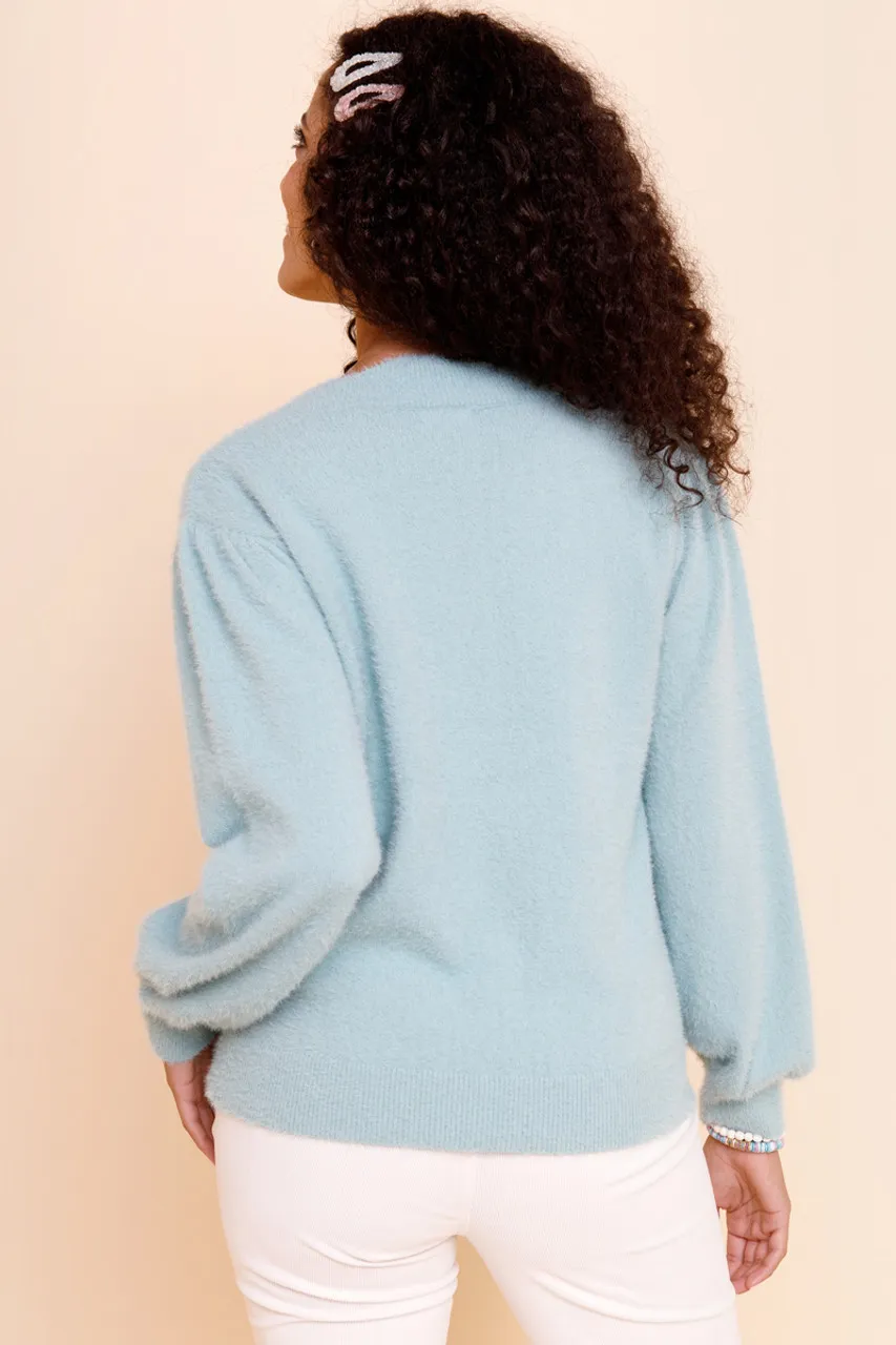 Amanda Scallop Fuzzy Pullover Sweater