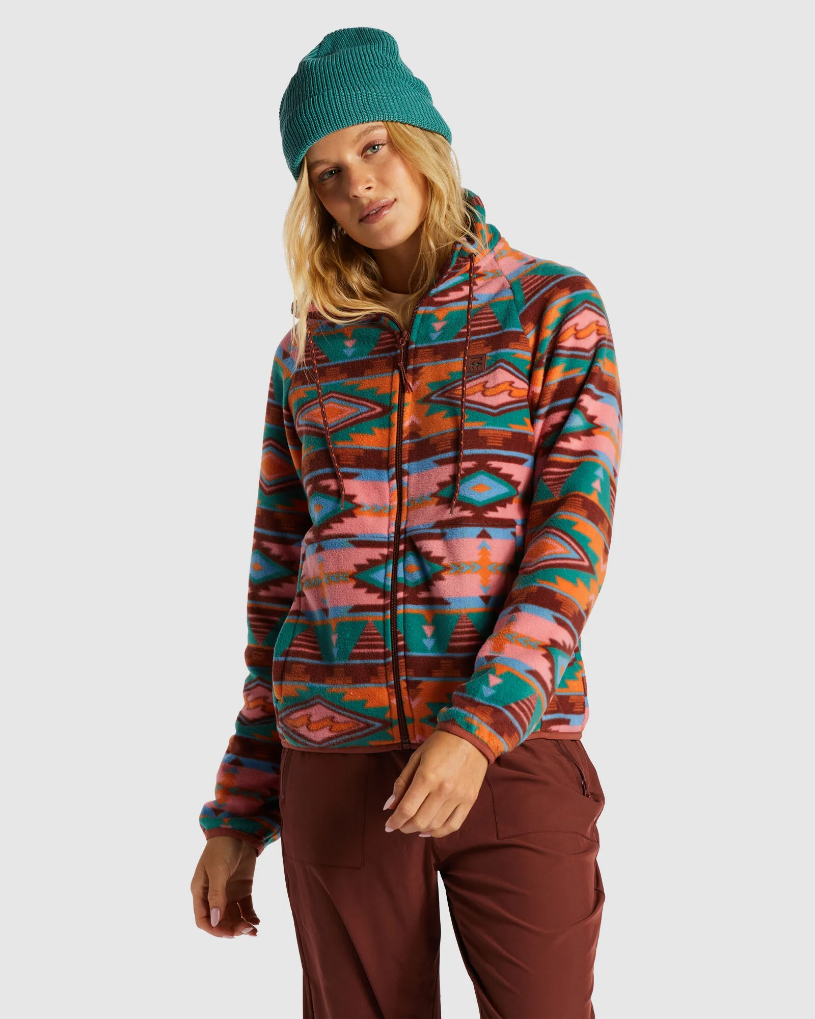 Billabong Boundary Zip-Up Mock Neck Fleece - Rosewood | SurfStitch