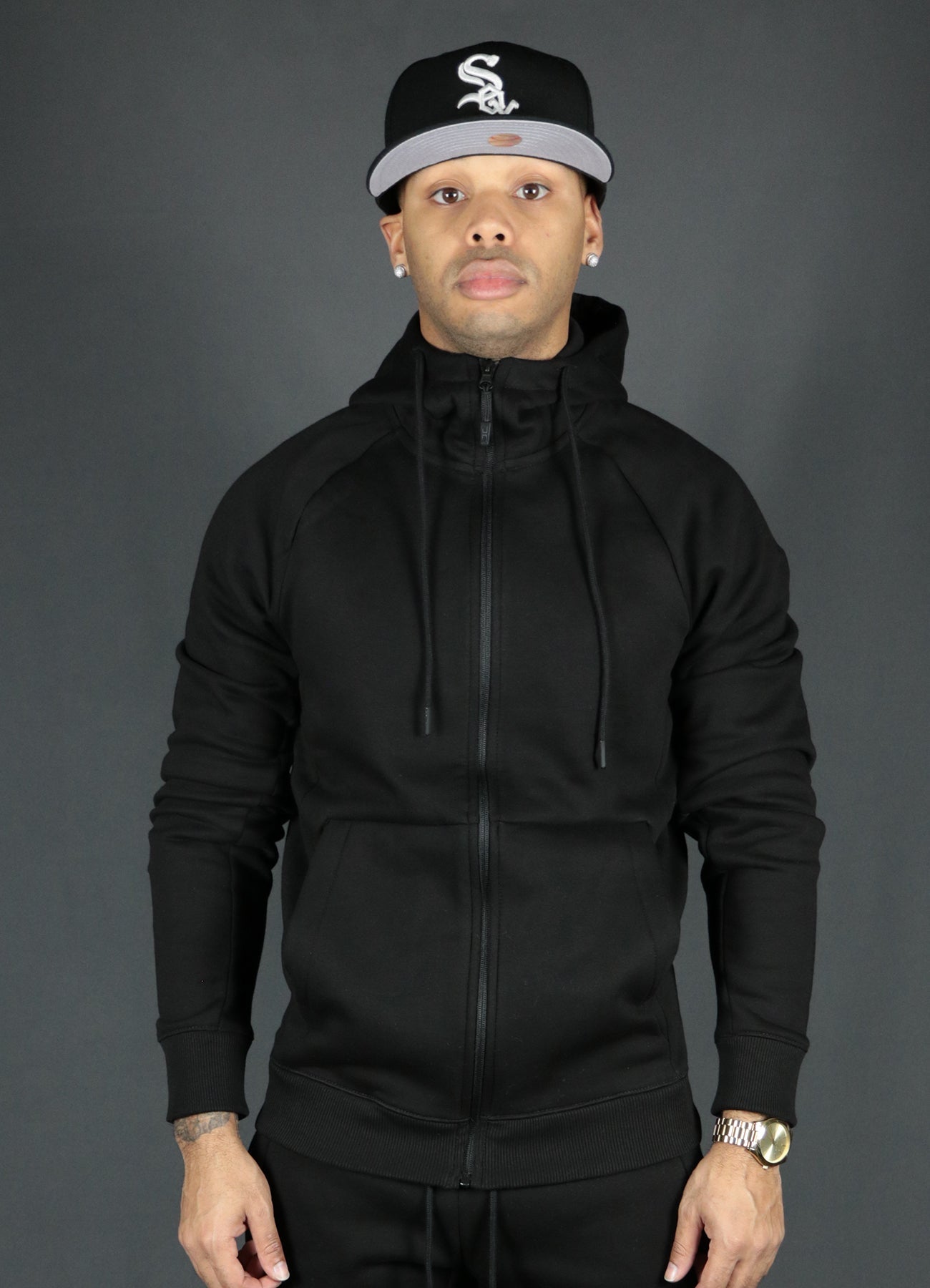 Black Tech Fleece Hoodie | Black Basic Fleece Hoodie | Black Jordan Craig Zipup Hoodie