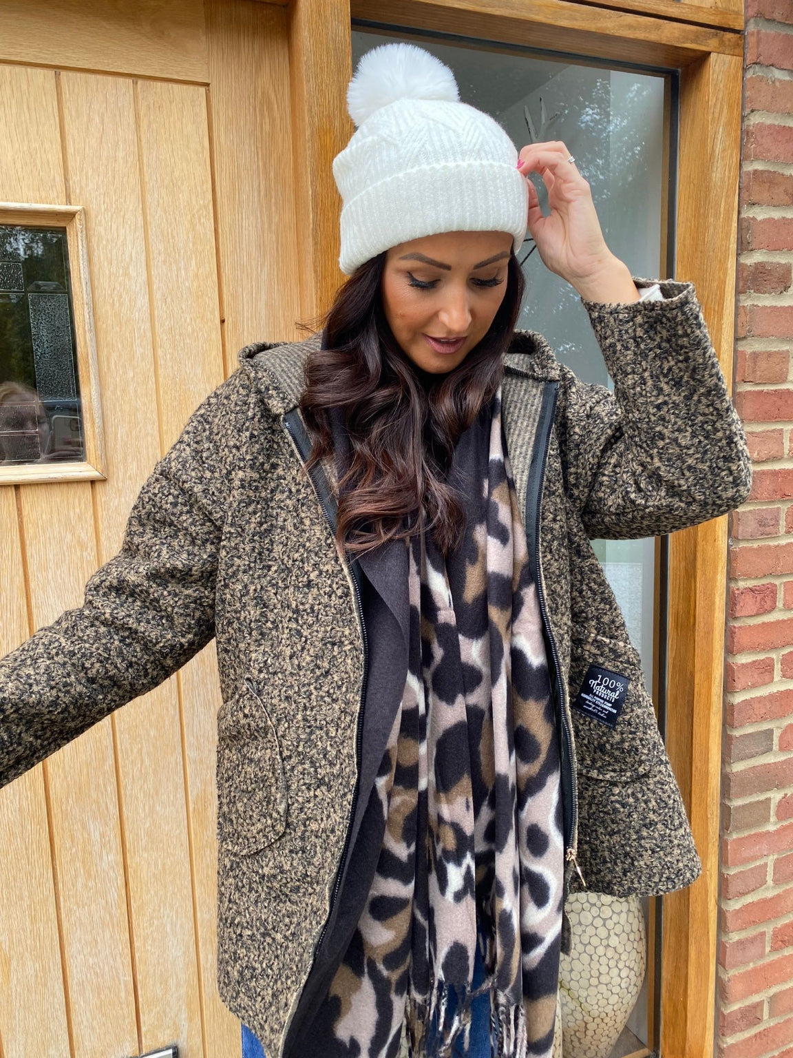 Boucle Hooded Coat Betty