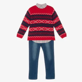 Boys 3 Piece Sweater Set