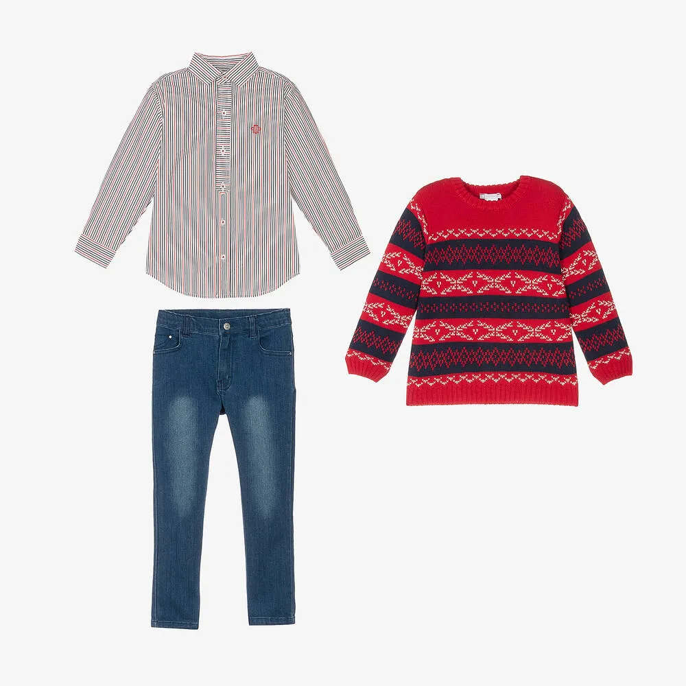 Boys 3 Piece Sweater Set