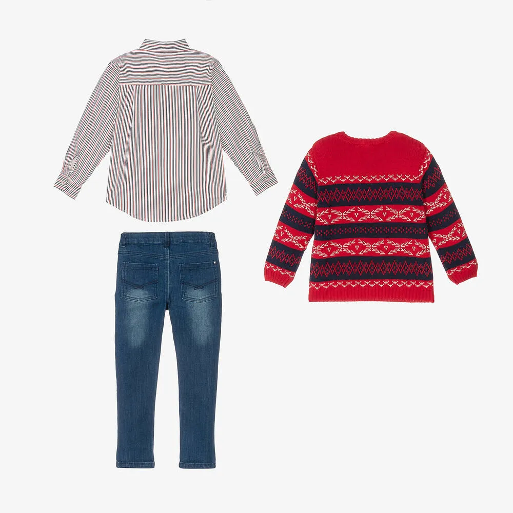 Boys 3 Piece Sweater Set