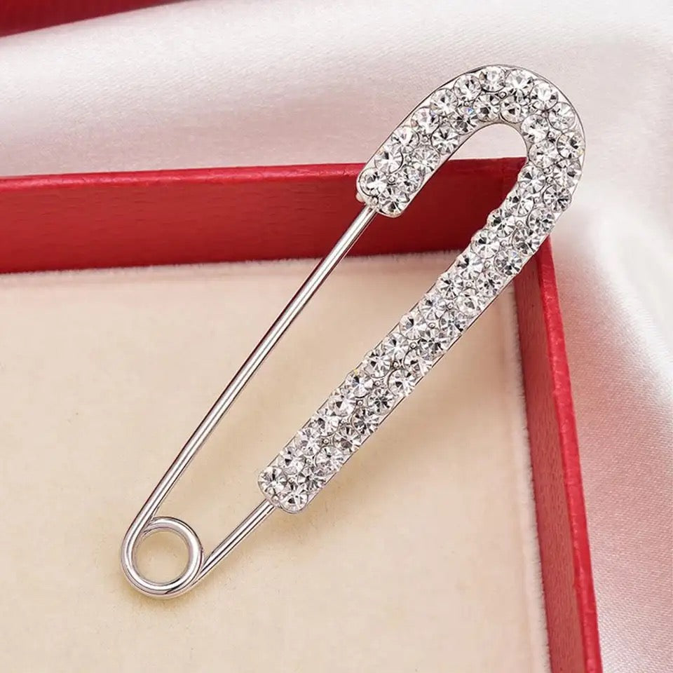 Brooch Pin  Lightweight   Sweater Clip Shining Rhinestone Sweater Safety Pin