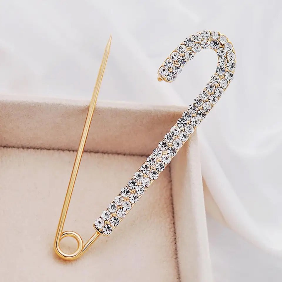 Brooch Pin  Lightweight   Sweater Clip Shining Rhinestone Sweater Safety Pin