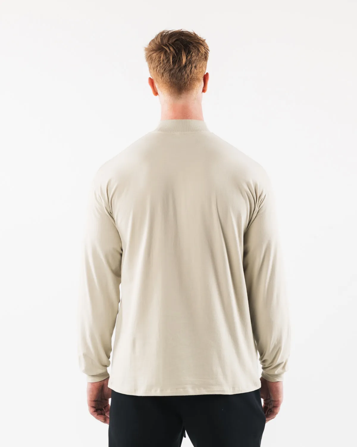 Brushed Core Mock Neck LS - Sea Shell