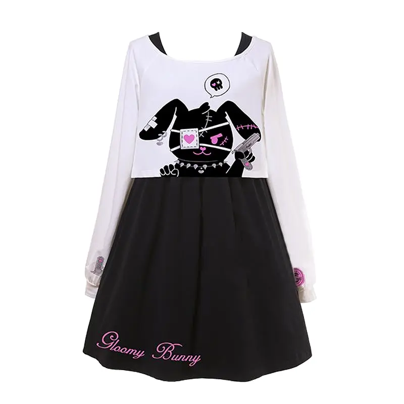 Bunny Eye patch Skirt Sweater Set SD00740