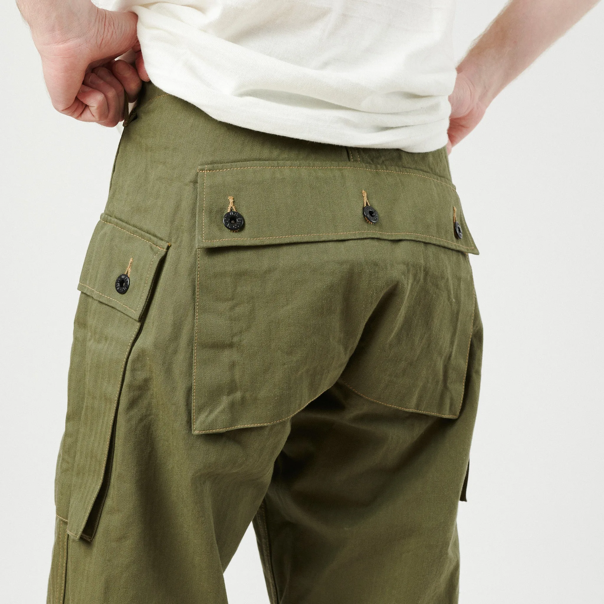 Buzz Rickson's U.S. Marine Corps Herringbone Pants - Olive