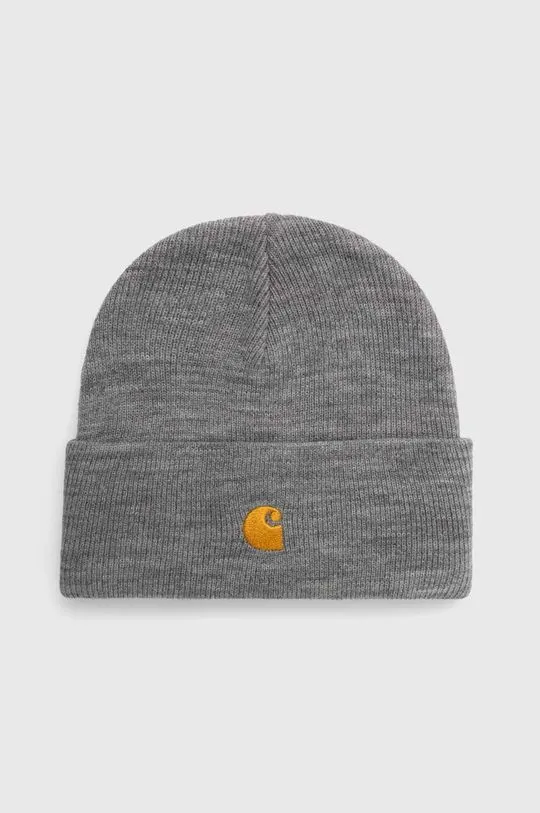 Carhartt WIP beanie gray color