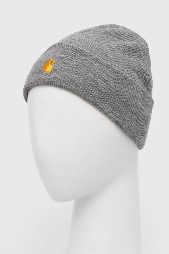 Carhartt WIP beanie gray color