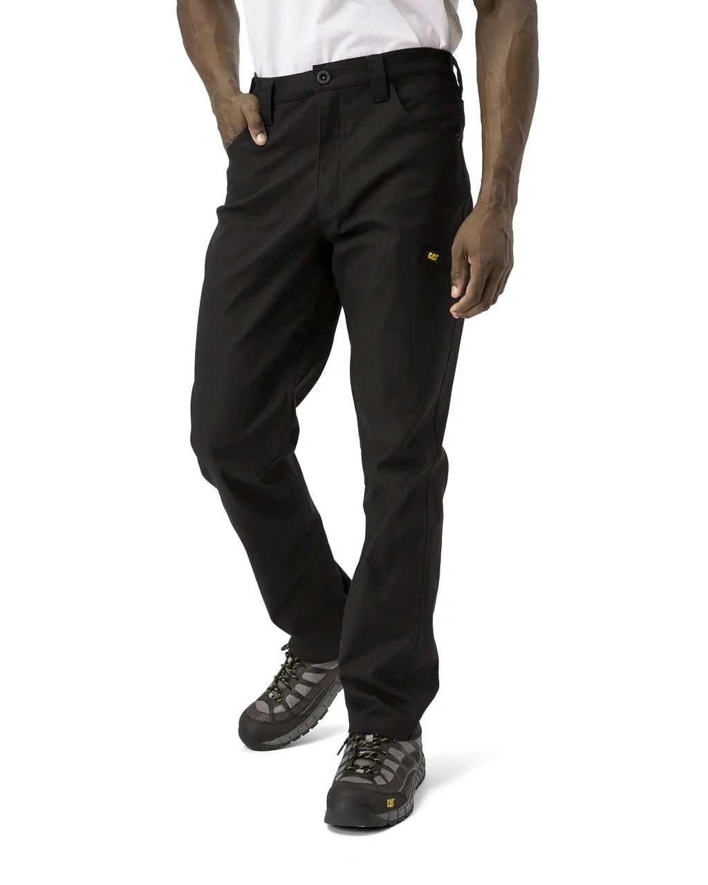 CAT Men's Stretch Canvas Utility Straight Fit Work Pants in Black