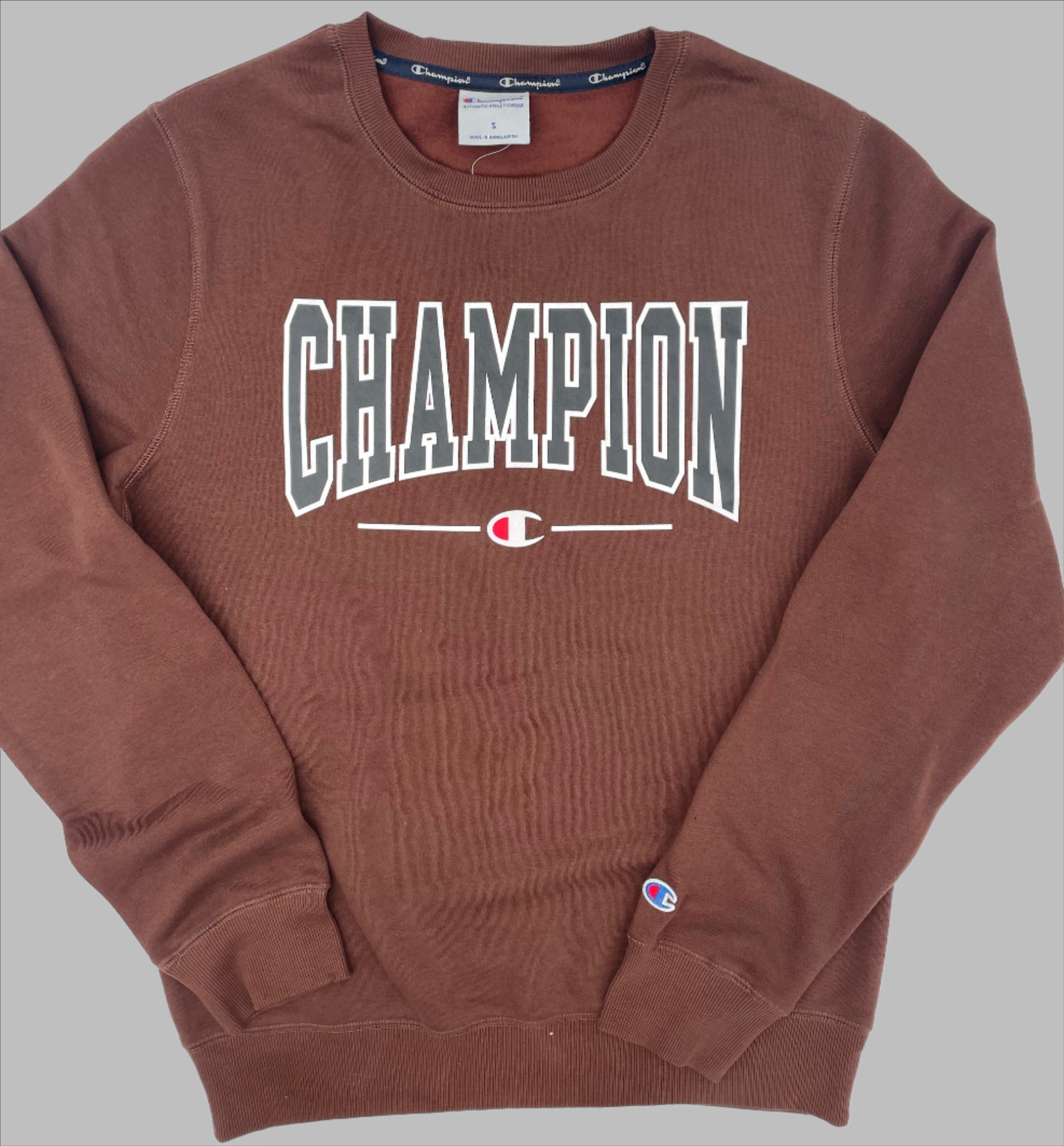 CHAMPION MEN'S GRAPHIC BROWN SWEATSHIRT