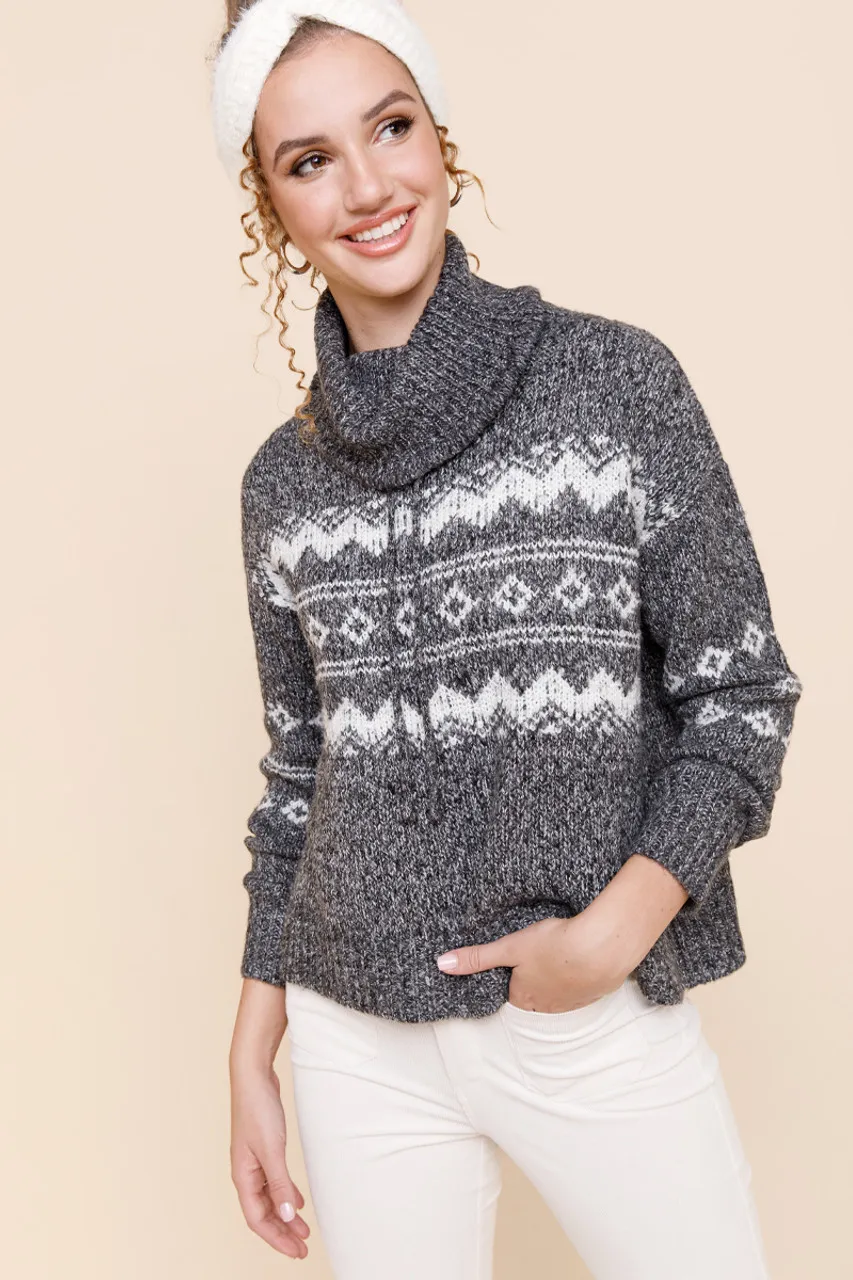 Charlie Funnel Neck Pullover Sweater