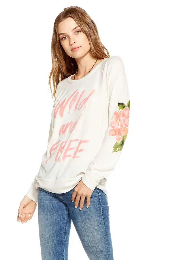 Chaser Wild and Free Love Knit Pullover Sweater