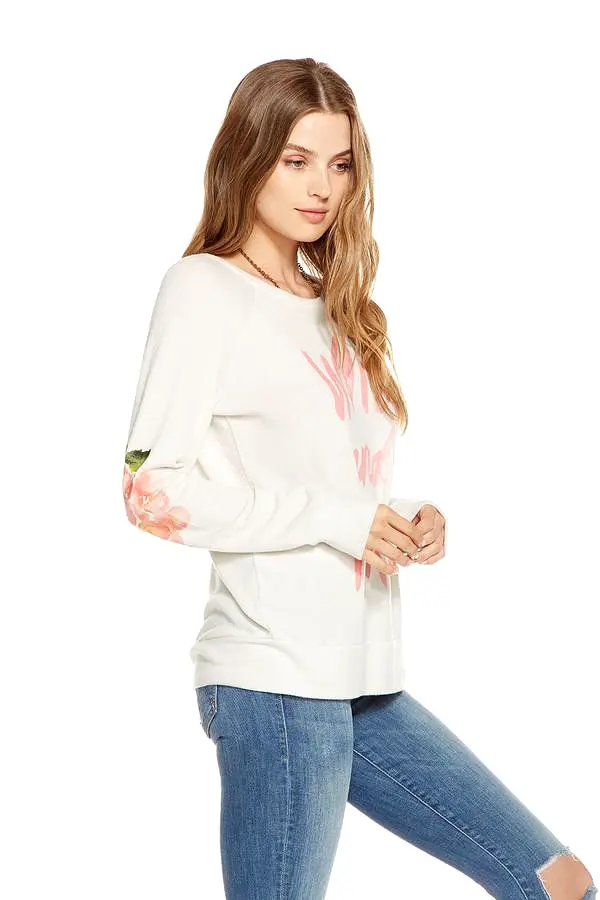 Chaser Wild and Free Love Knit Pullover Sweater