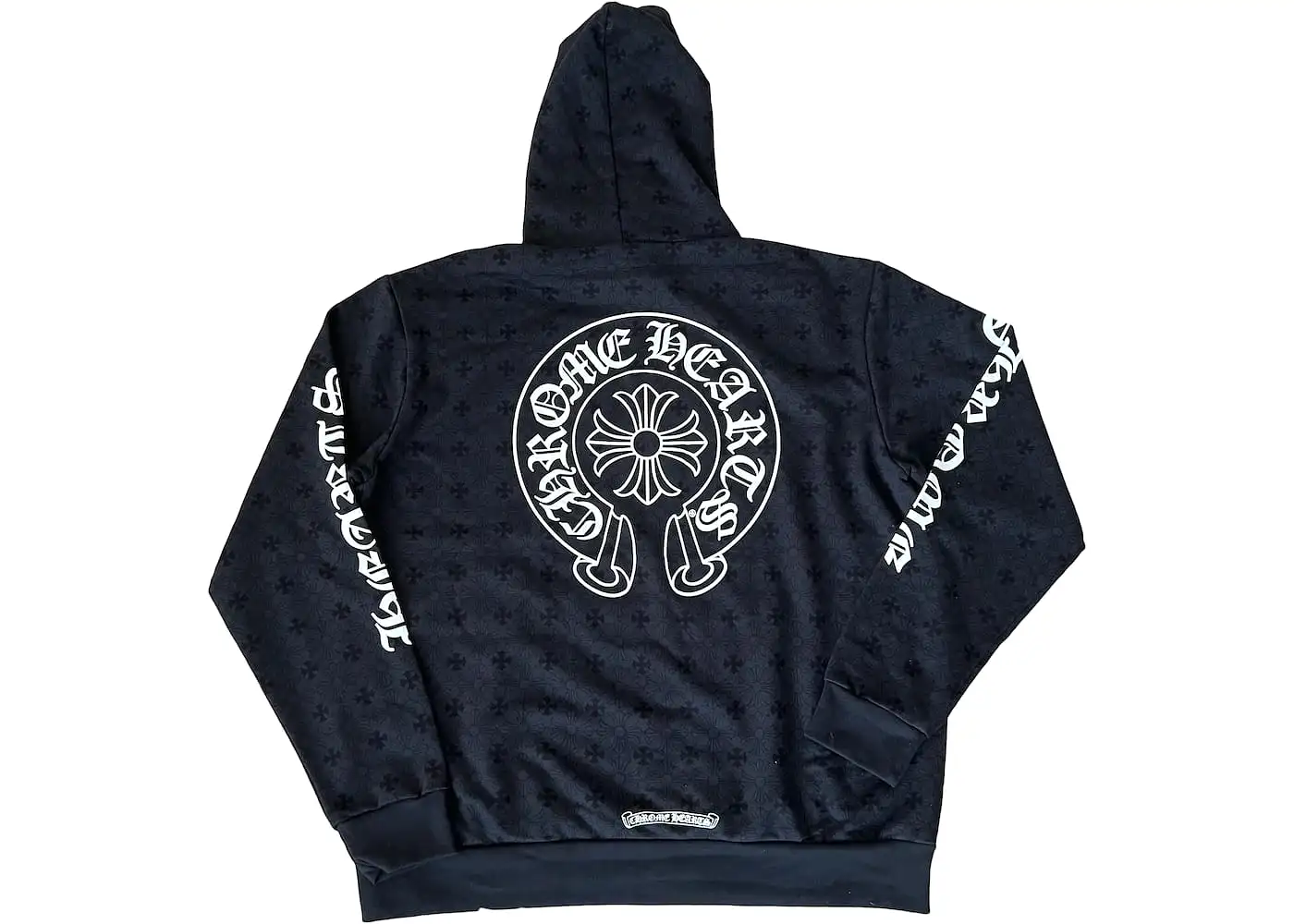 Chrome Hearts Plus Cross Allover Print With Horseshoe Logo Hoodie Black