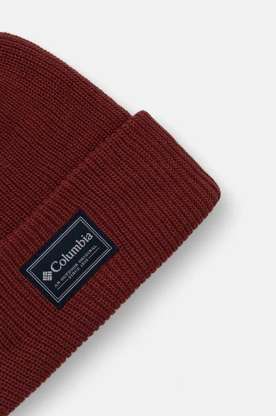 Columbia beanie Lost Lager II maroon color thick knit 1975921