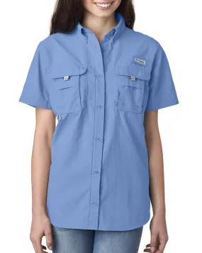 Columbia Ladies Bahama Short Sleeve Shirt 7313 Whitecap Blue