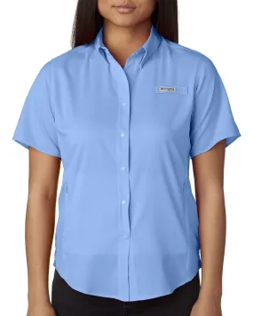 Columbia Ladies Tamiami Ii Short Sleeve Shirt 7277 Whitecap Blue