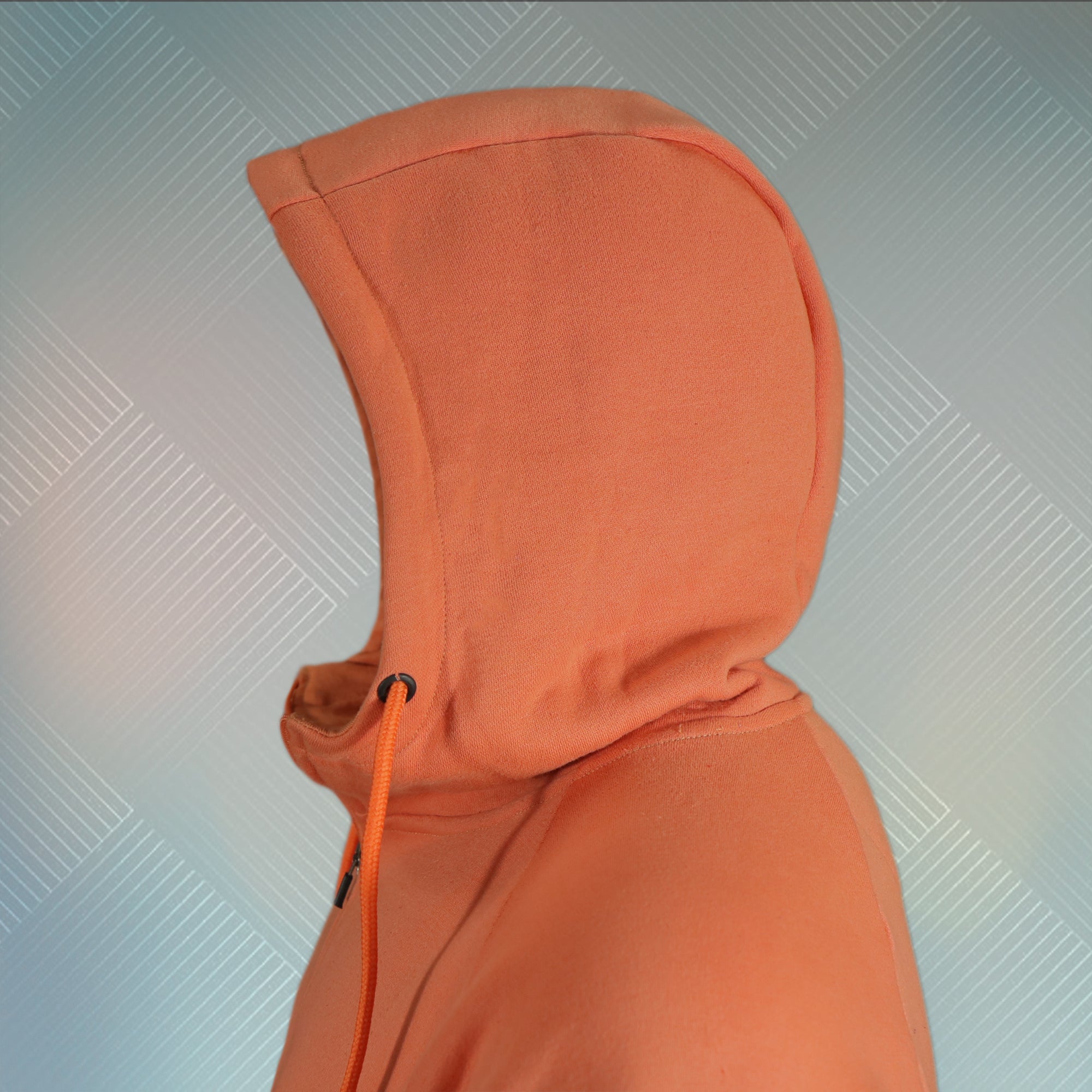 Coral Unbasic Fleece Stash Pocket Sunset Park Tapered Zipper Hoodie | Fleece Safety Coral Hoodie