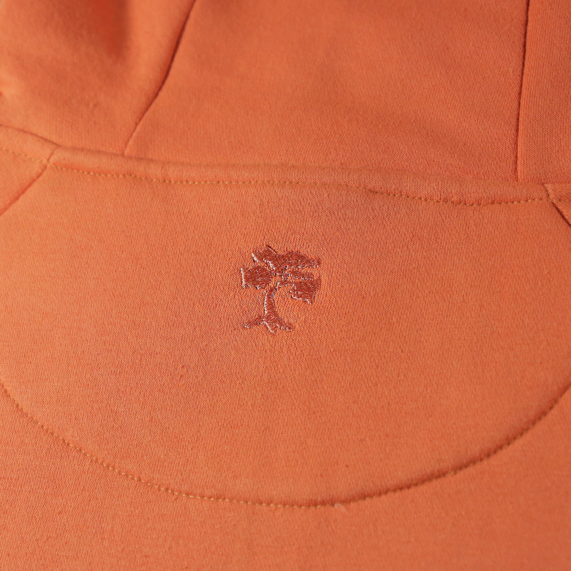 Coral Unbasic Fleece Stash Pocket Sunset Park Tapered Zipper Hoodie | Fleece Safety Coral Hoodie