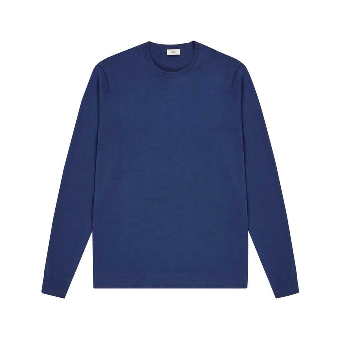 COTTON CREWNECK SWEATER Man Lapis