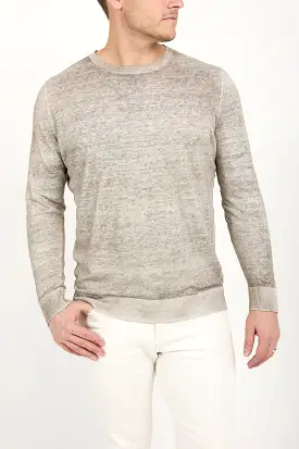 Crewneck Pullover Sweater in Taupe