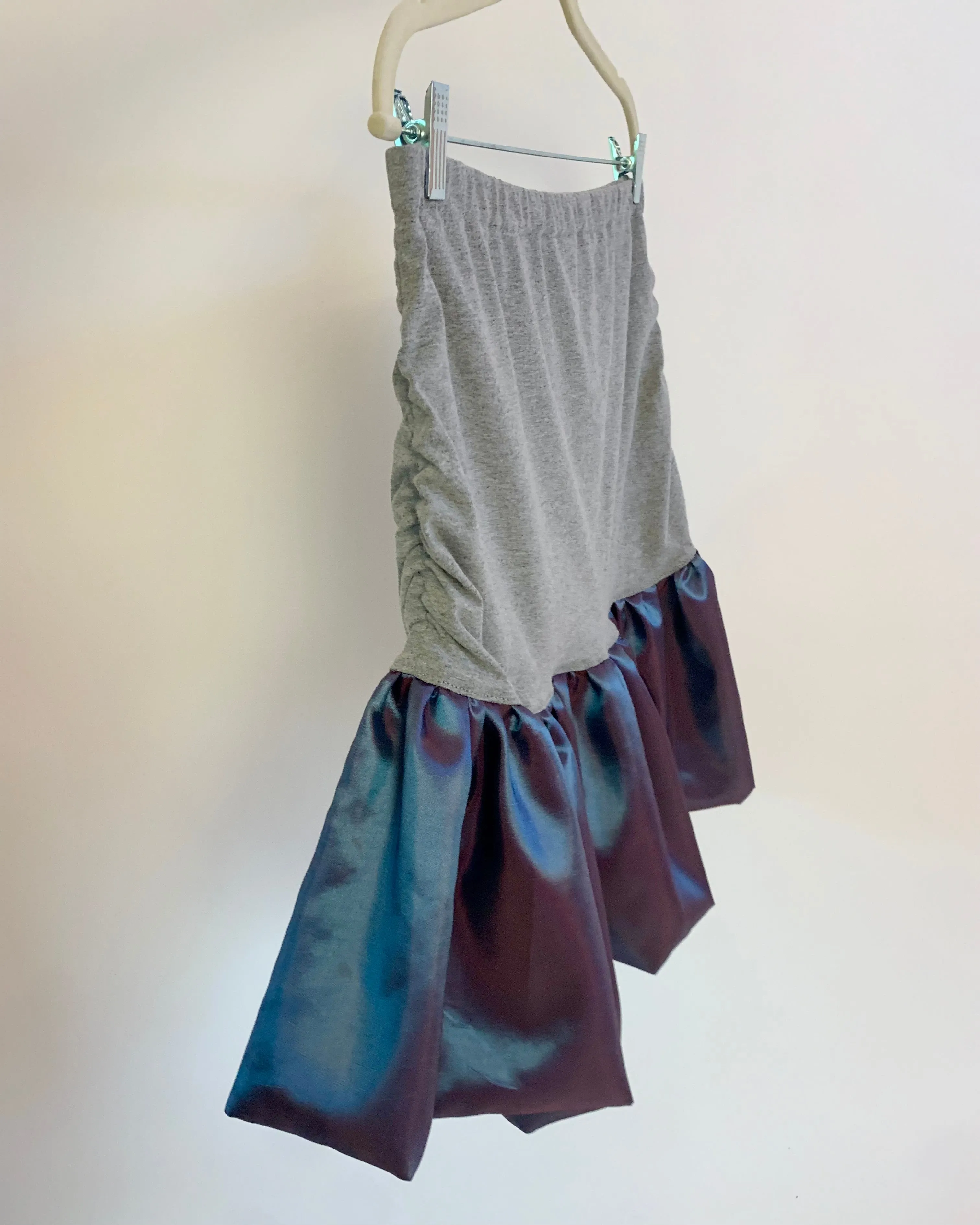 Custom taffeta ruch bubble skirt