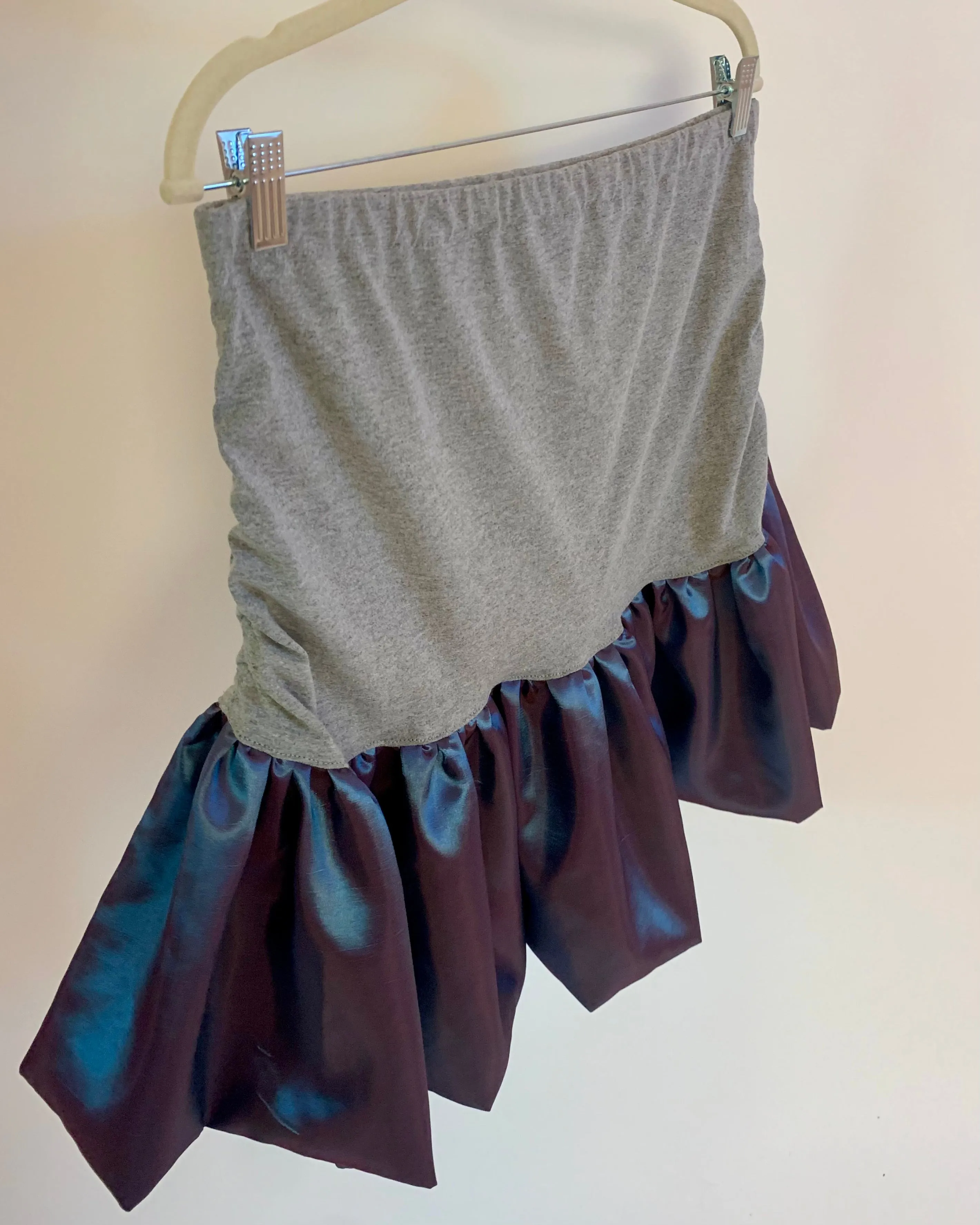 Custom taffeta ruch bubble skirt