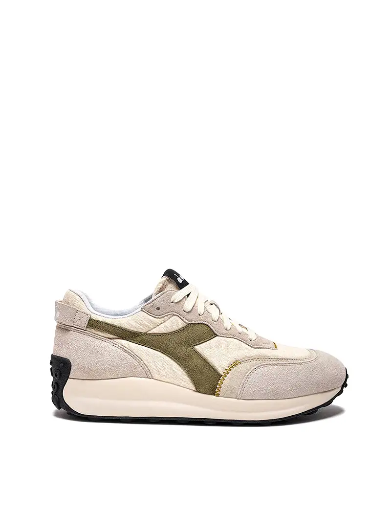 Diadora Womens Race Suede SW Trainer Pristine / Whitecap Gray