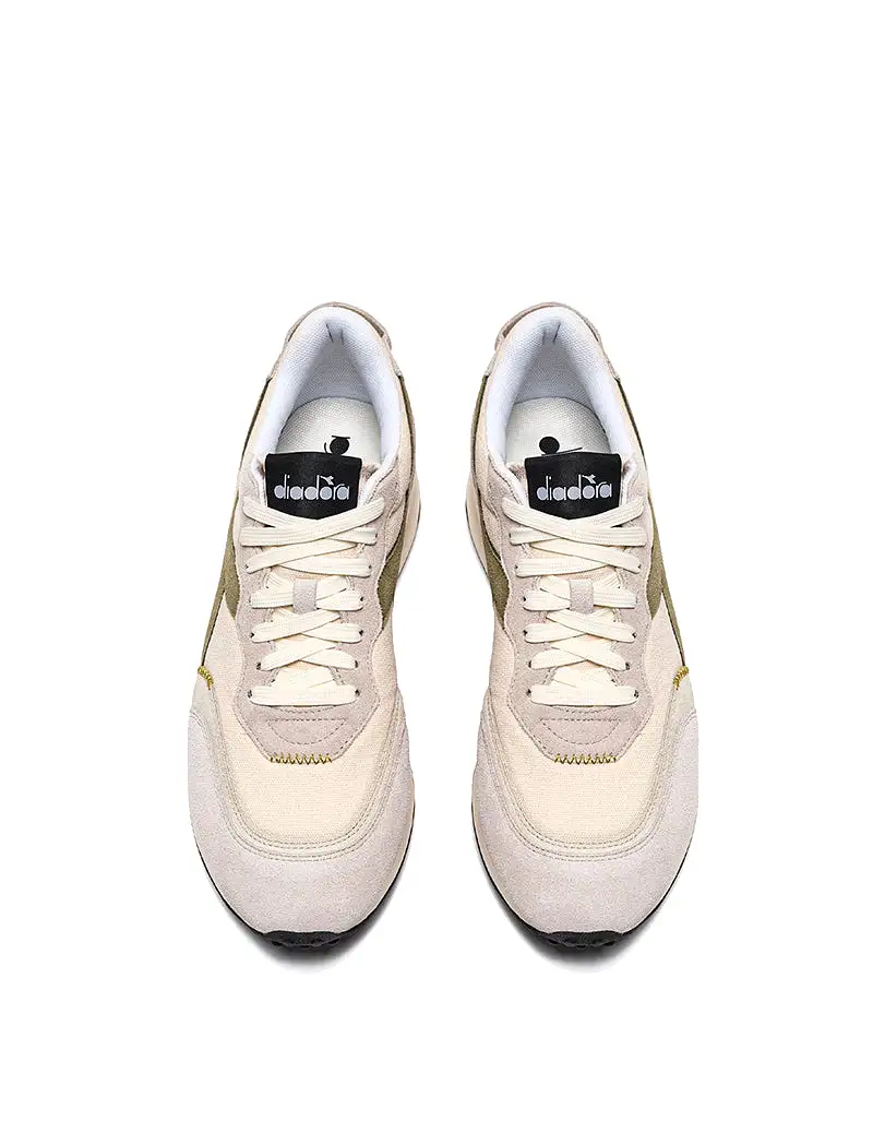 Diadora Womens Race Suede SW Trainer Pristine / Whitecap Gray