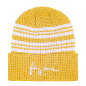 FA Cursive Waffle Cuff Beanie Yellow