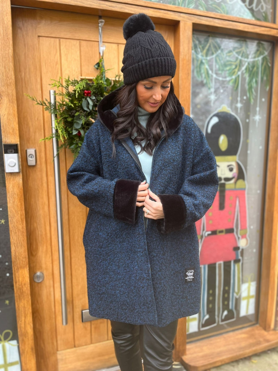 Faux Fur Collar Boucle Coat Jen