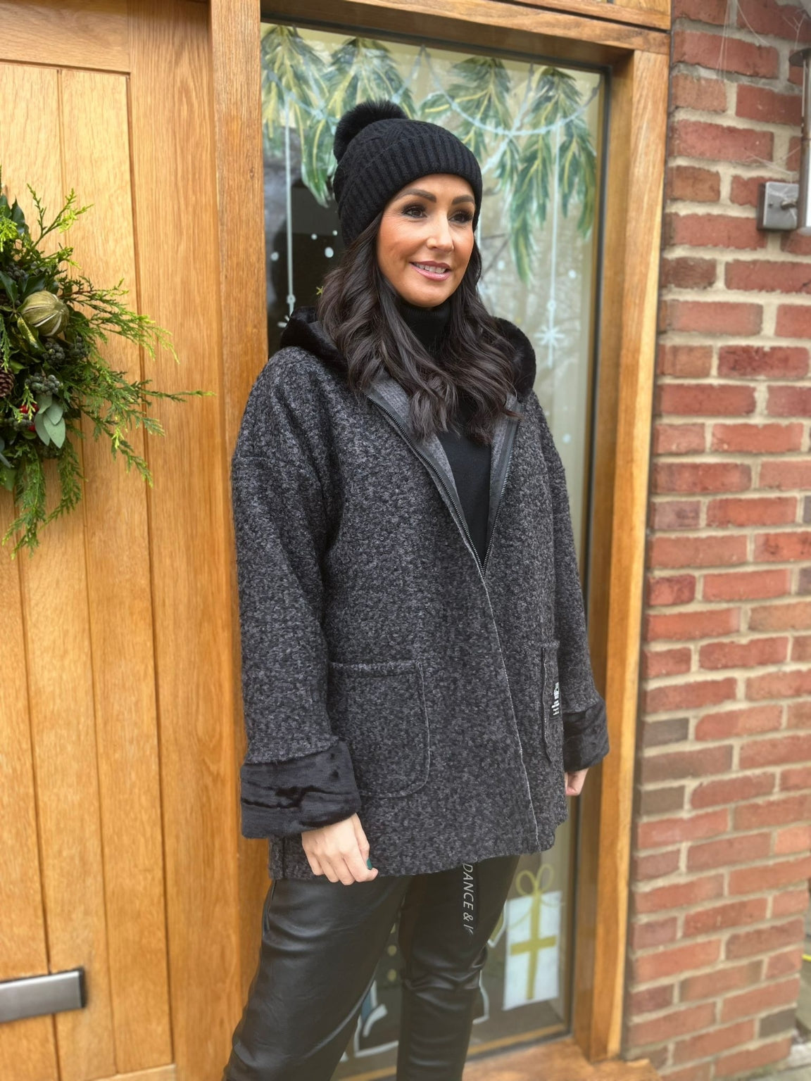 Faux Fur Collar Boucle Coat Jen