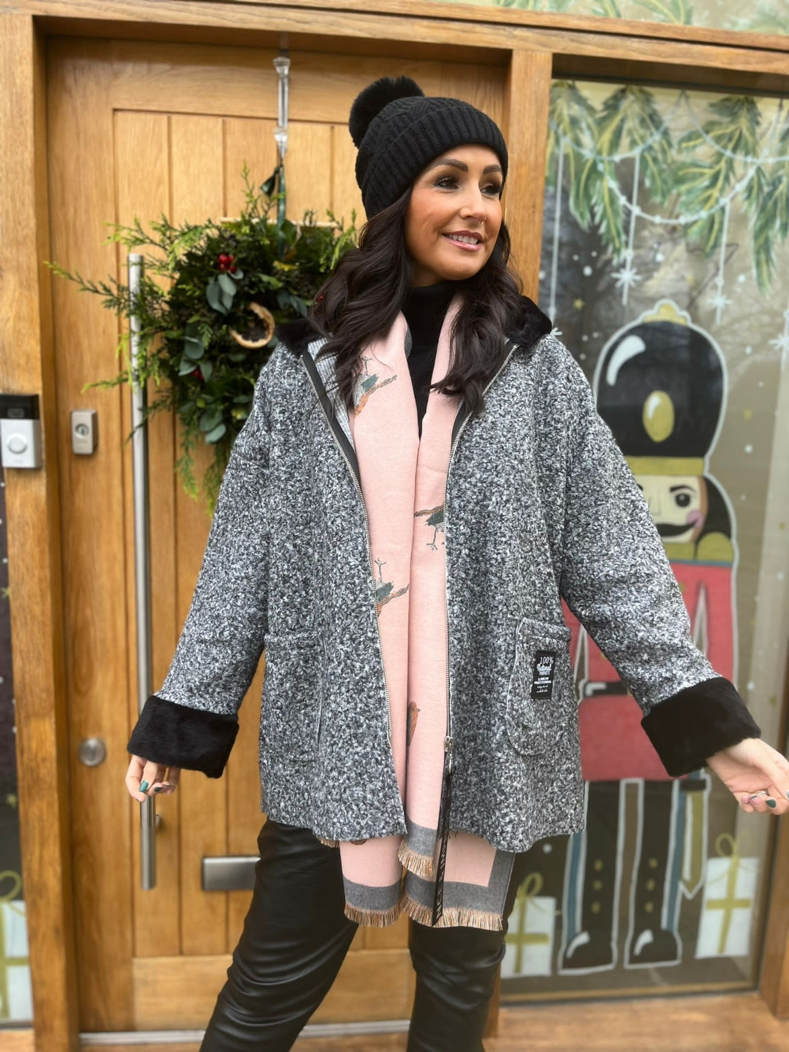 Faux Fur Collar Boucle Coat Jen