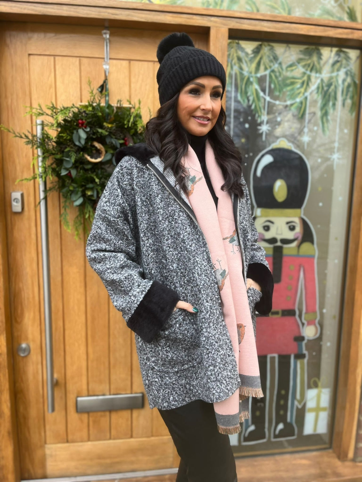 Faux Fur Collar Boucle Coat Jen