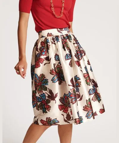 Frances Valentine Barbara Midi Skirt Autumn Leaves