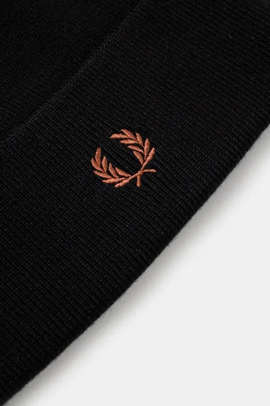 Fred Perry wool beanie Classic Beanie black color C8161.X56