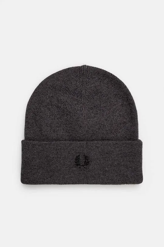 Fred Perry wool beanie Classic Beanie gray color C8161.R85