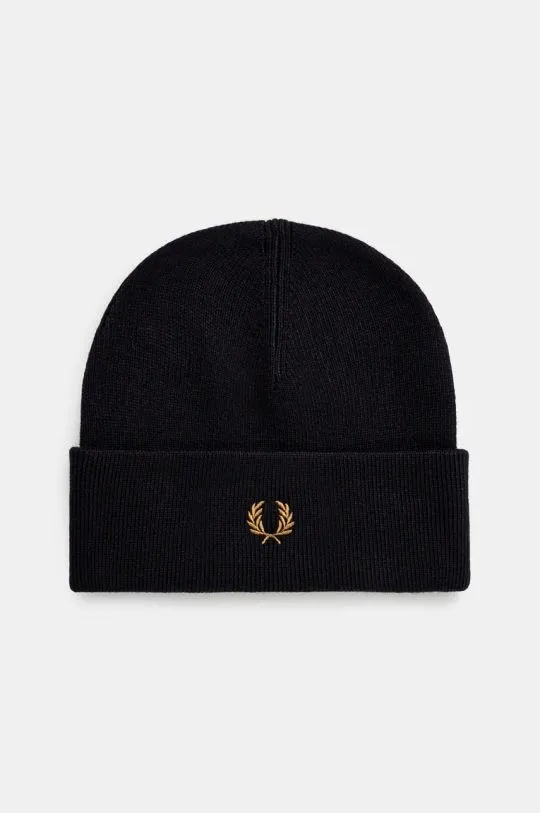 Fred Perry wool beanie Classic Beanie navy blue color C8161.R63