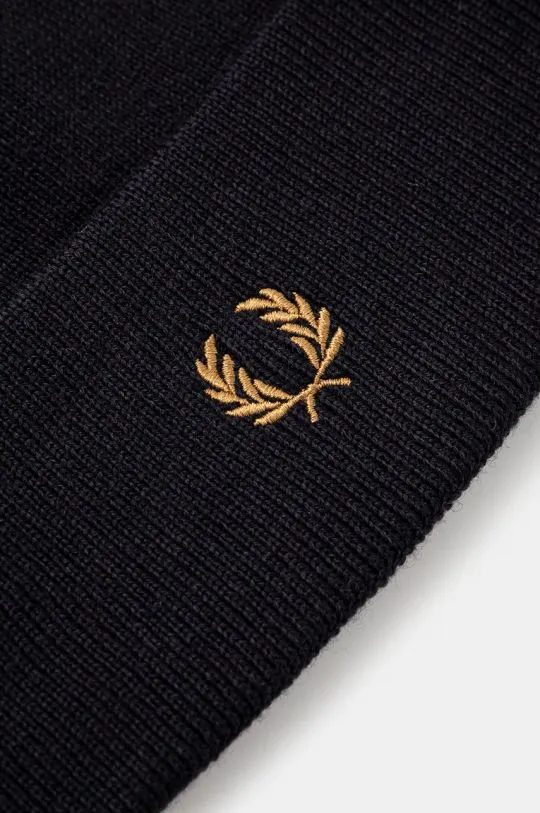 Fred Perry wool beanie Classic Beanie navy blue color C8161.R63