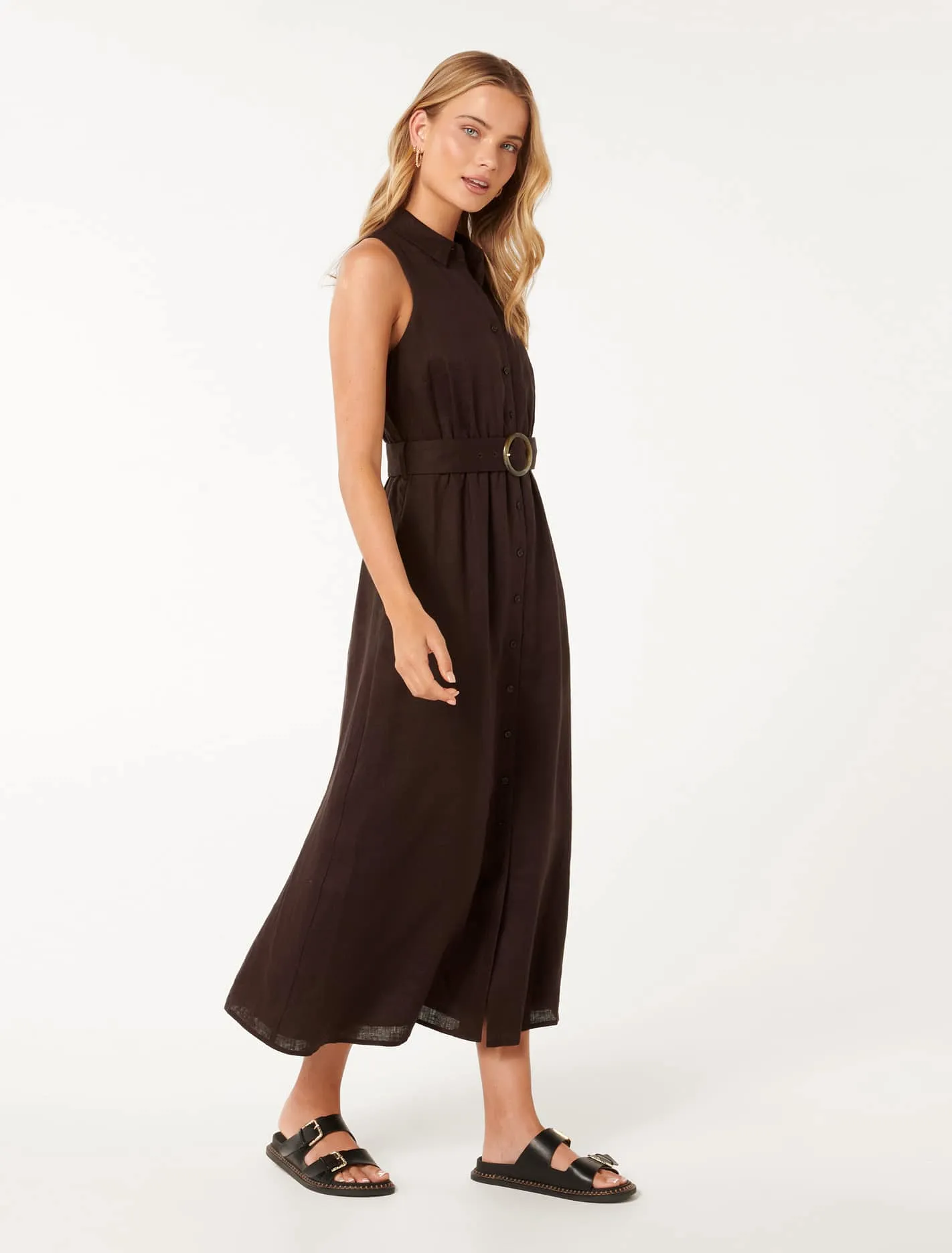 Gabbriette Button Down Midi Dress