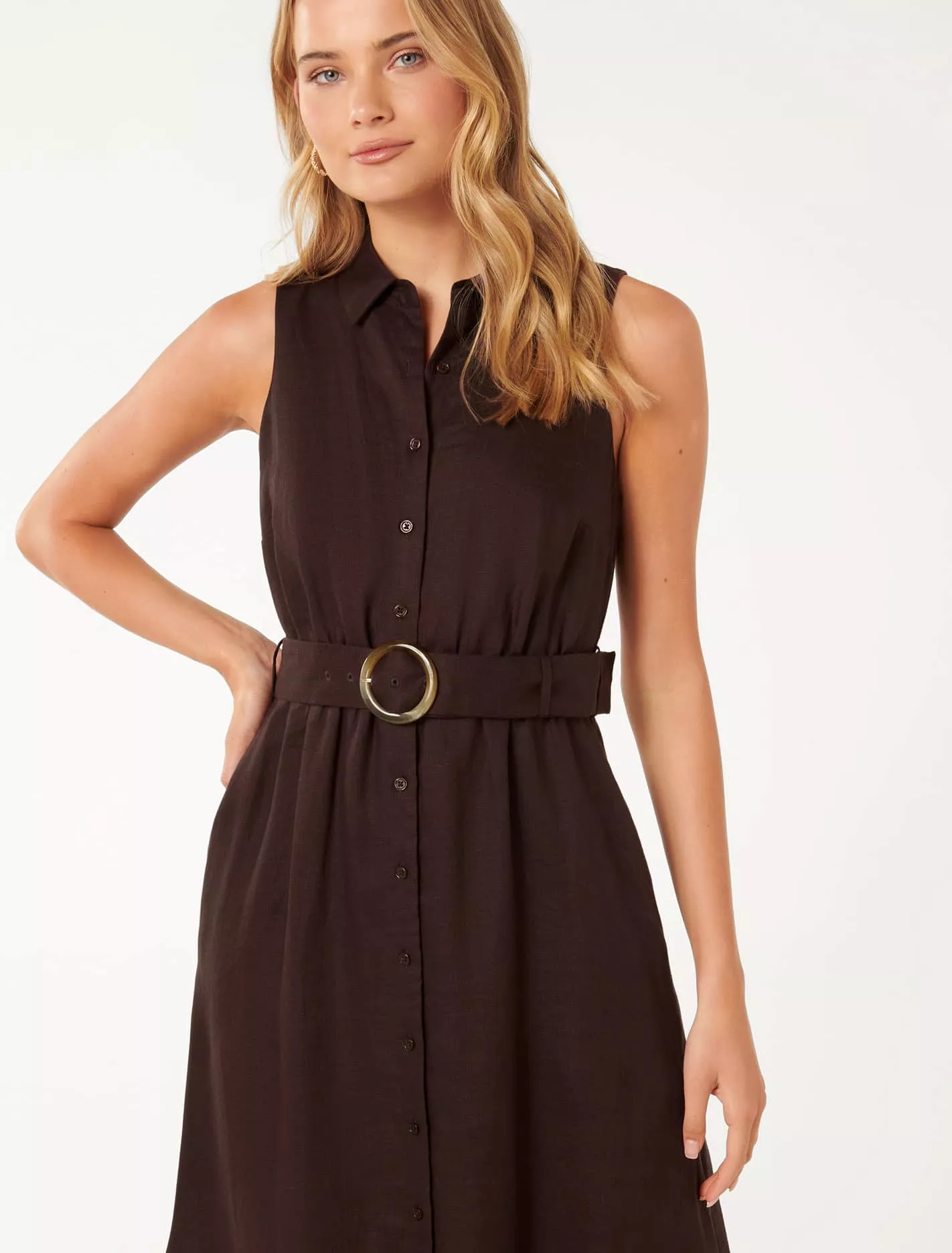 Gabbriette Button Down Midi Dress