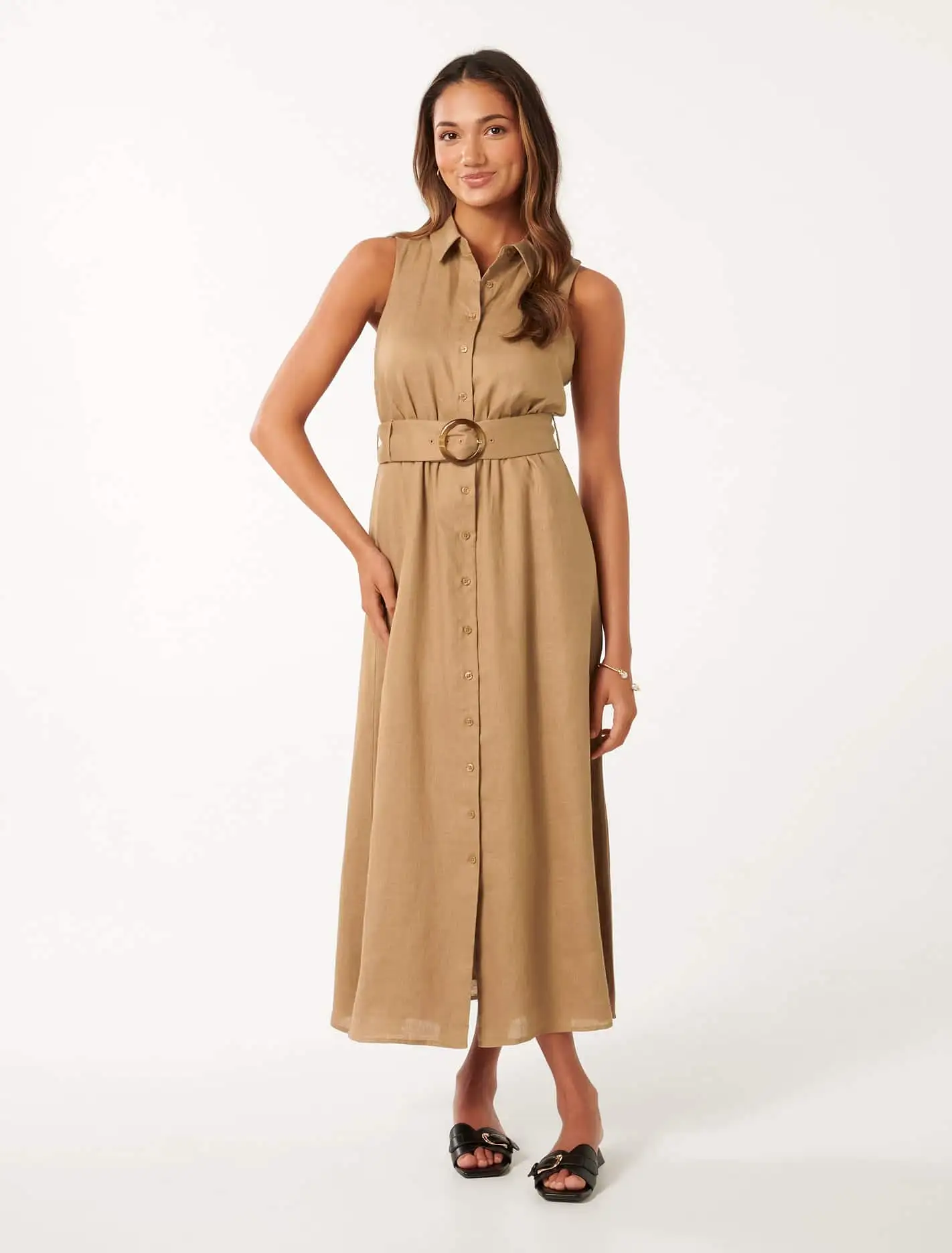 Gabbriette Petite Button-Down Midi Dress