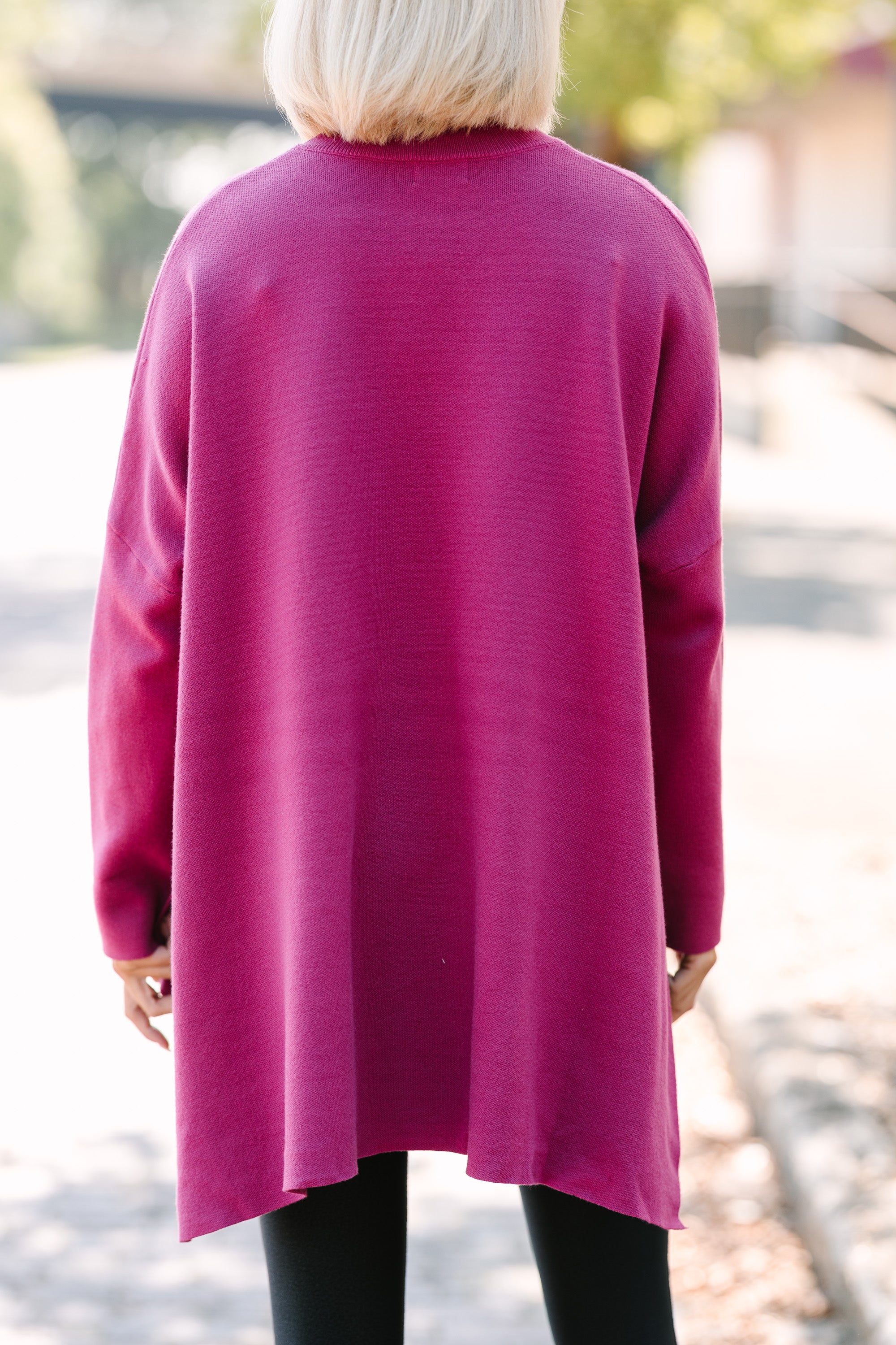 Going With You Magenta Purple Mock Neck Sweater