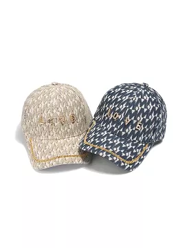 Gold Love Letter Checkered Cap