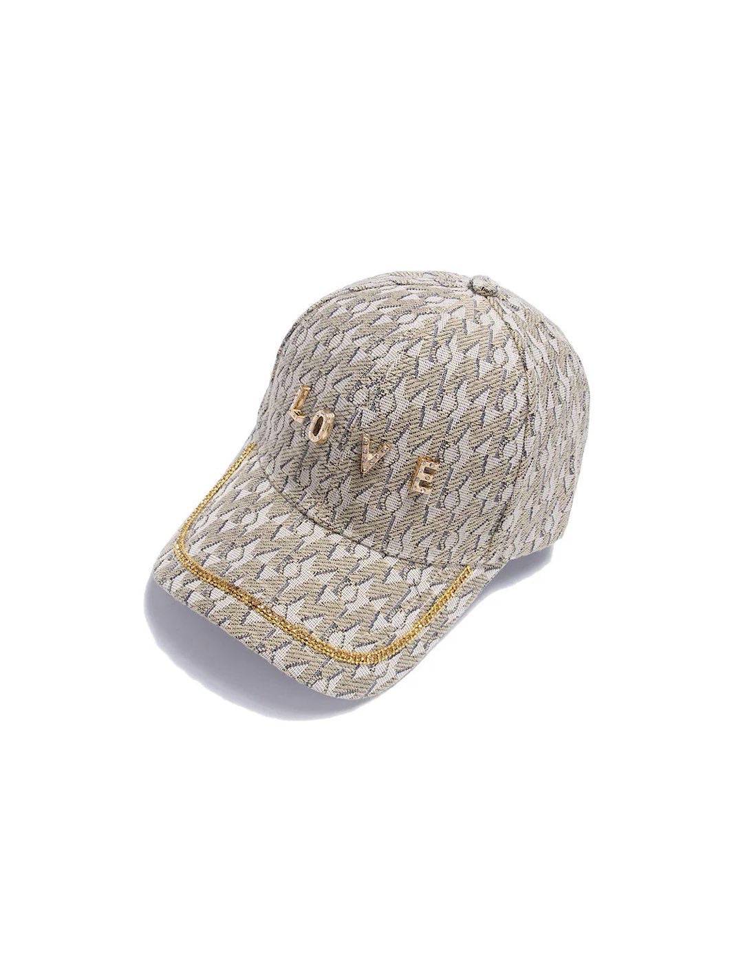 Gold Love Letter Checkered Cap